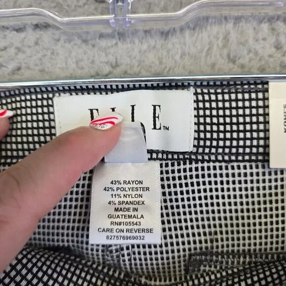 Elle Dress Pants Womens XS Long Skinny Pull On Mid Rise Work Preppy Academia - Picture 9 of 15